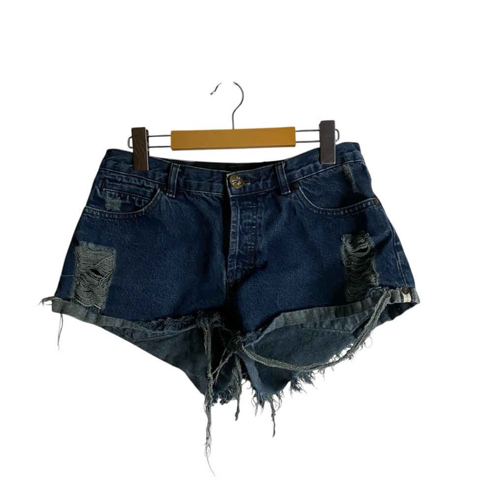 One Teaspoon Women's Coastal Cowgirl Button-Fly Distressed Denim Cut-Off Shorts